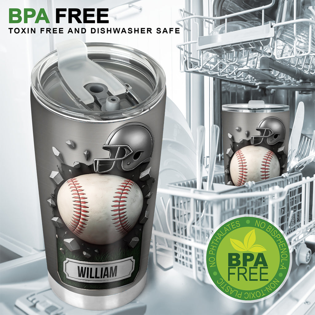 Breaking Baseball Season - Personalized Baseball Tumbler