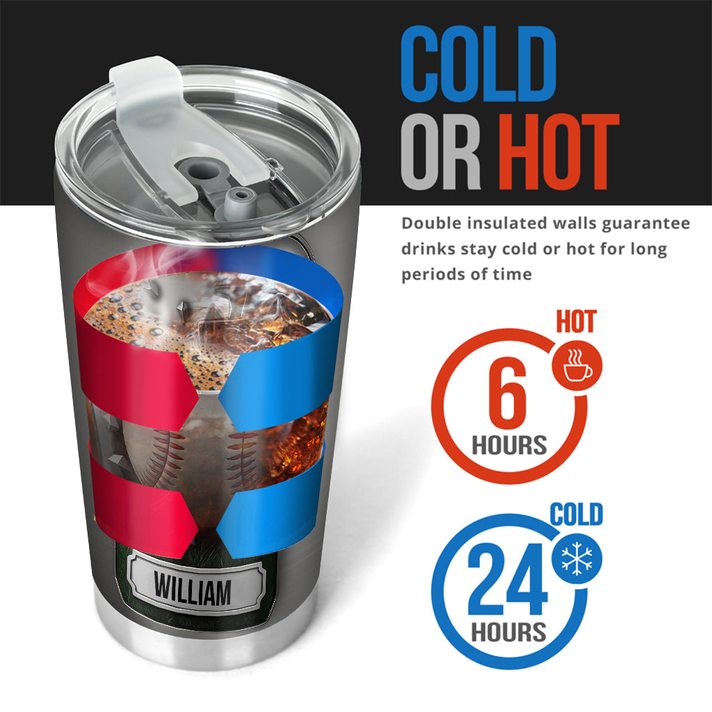 Breaking Baseball Season - Personalized Baseball Tumbler