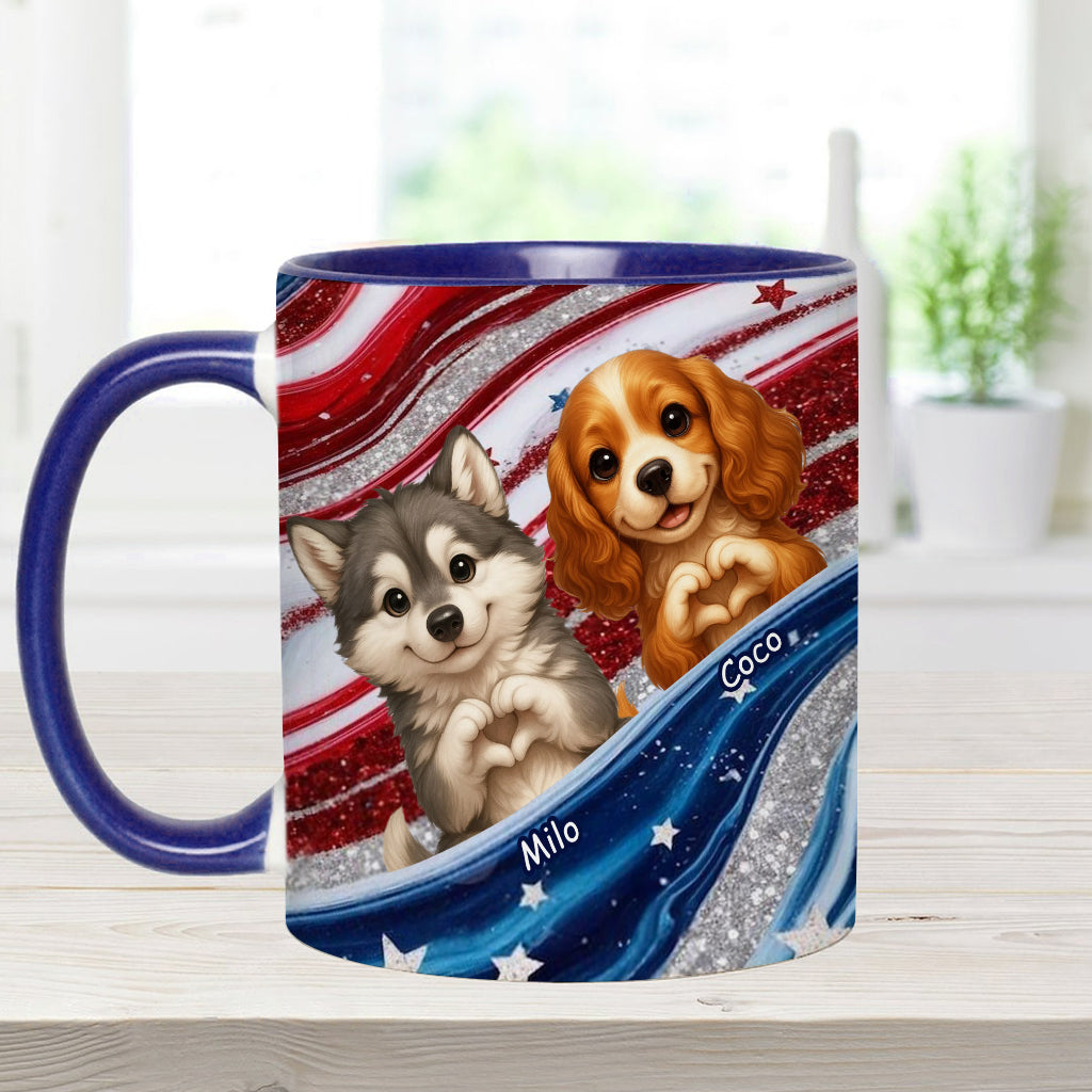 Paw And Patrotic - Personalized Dog Accent Mug