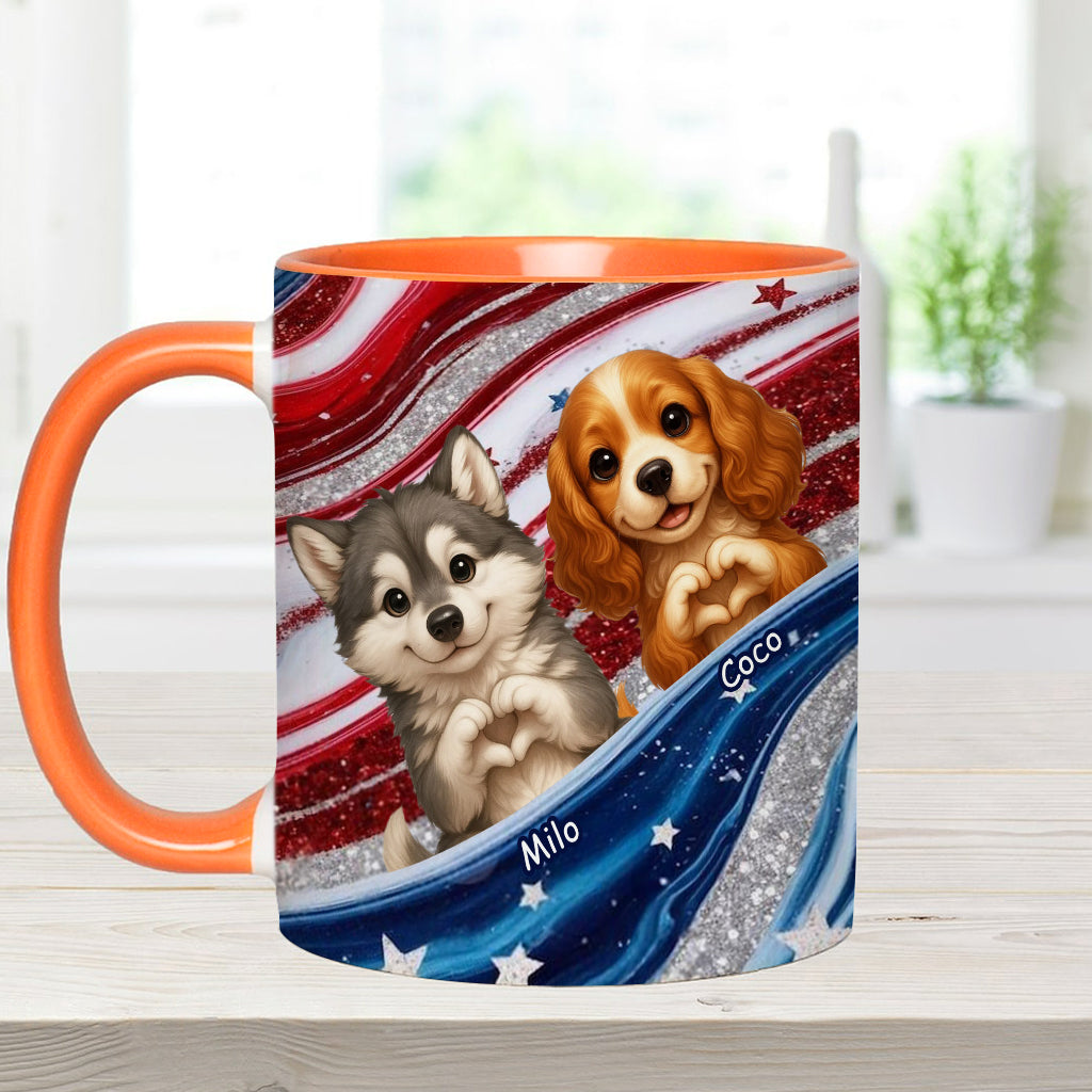 Paw And Patrotic - Personalized Dog Accent Mug
