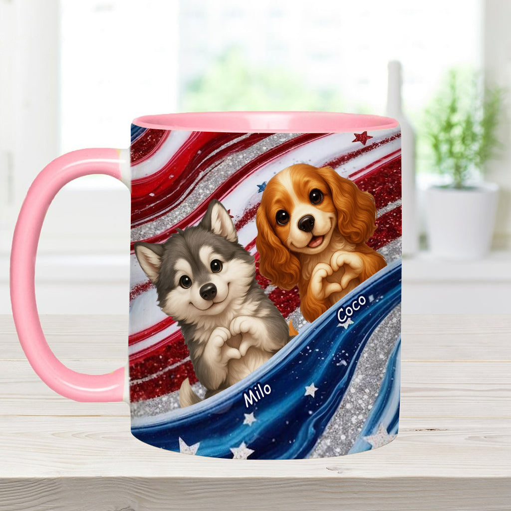 Paw And Patrotic - Personalized Dog Accent Mug