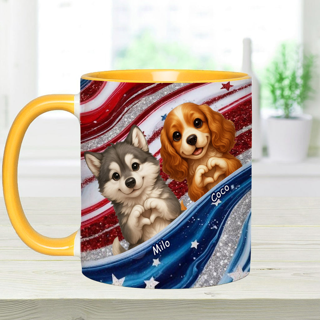 Paw And Patrotic - Personalized Dog Accent Mug