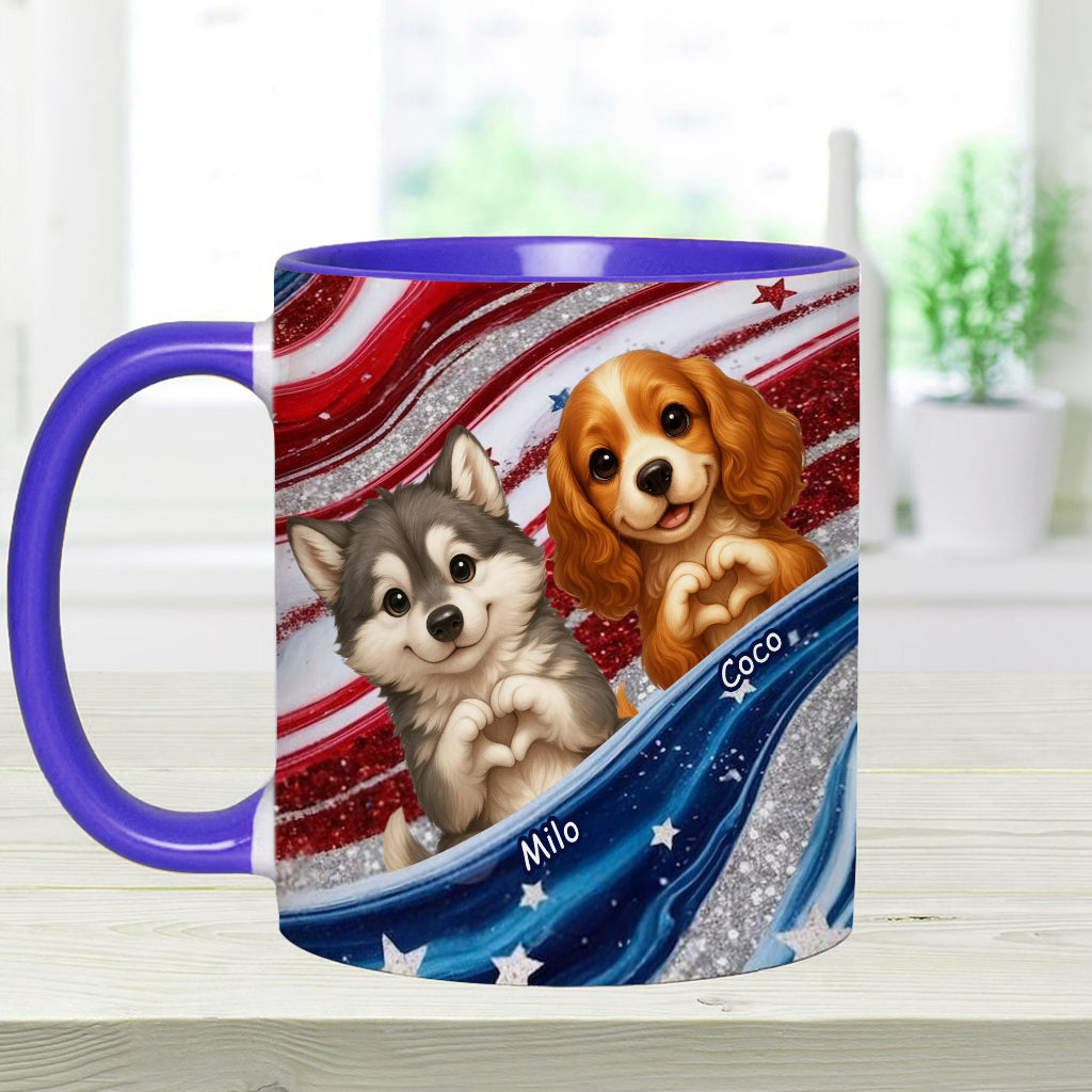 Paw And Patrotic - Personalized Dog Accent Mug