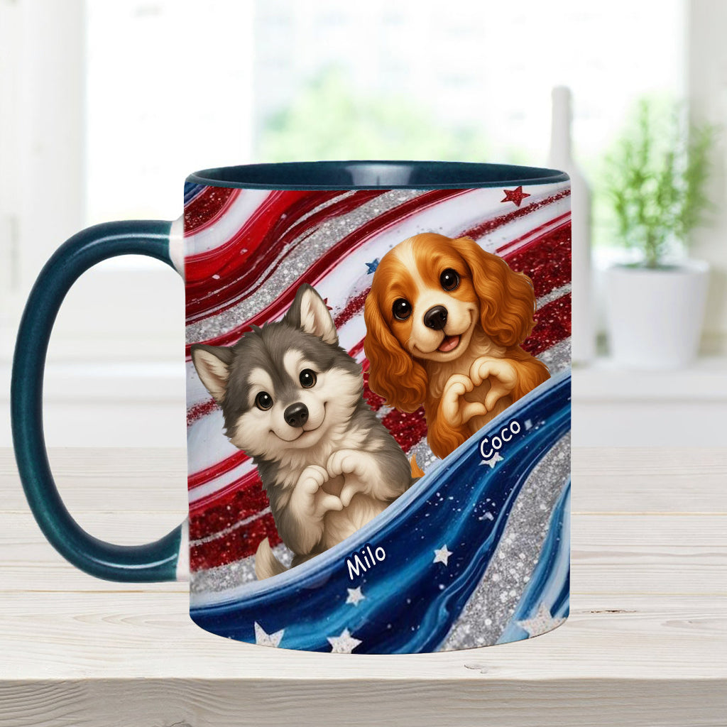Paw And Patrotic - Personalized Dog Accent Mug