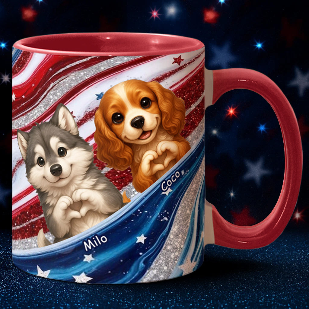 Paw And Patrotic - Personalized Dog Accent Mug