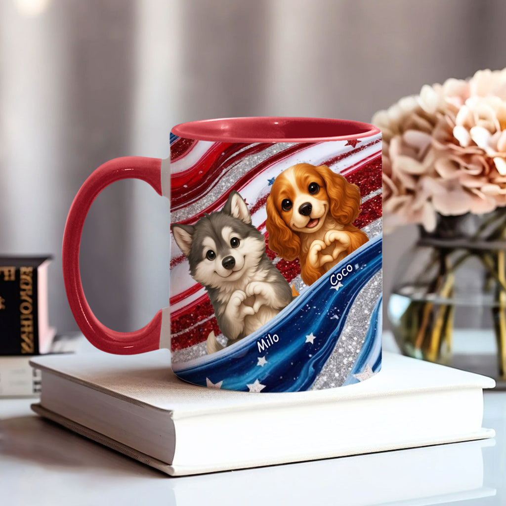 Paw And Patrotic - Personalized Dog Accent Mug