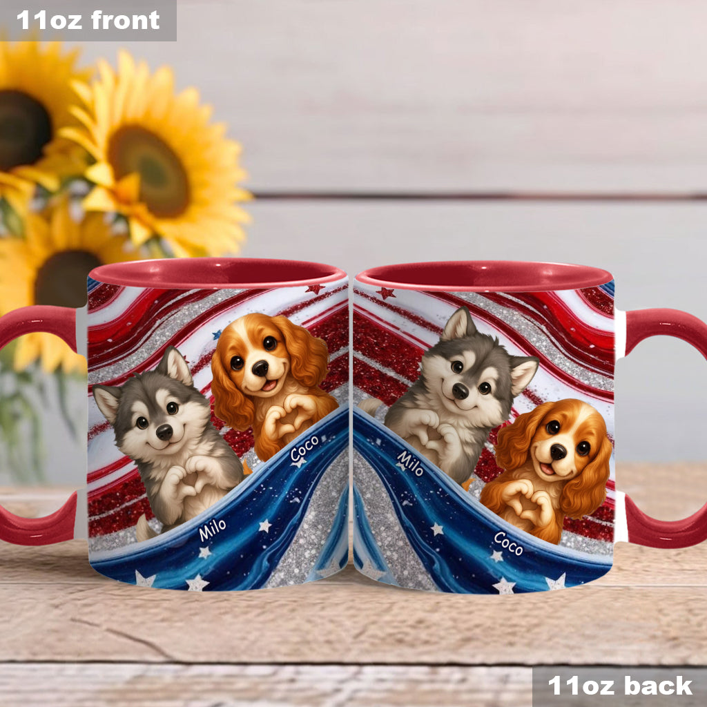 Paw And Patrotic - Personalized Dog Accent Mug