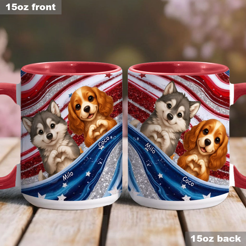 Paw And Patrotic - Personalized Dog Accent Mug
