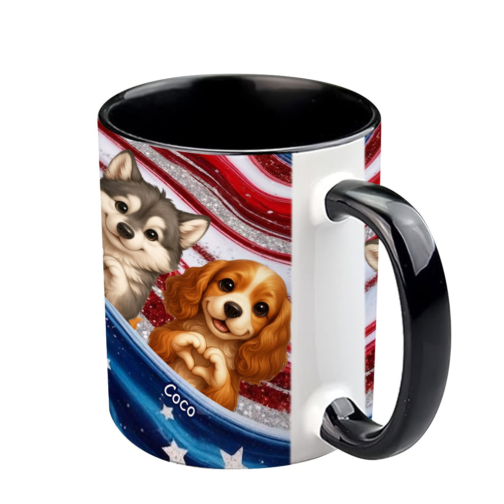 Paw And Patrotic - Personalized Dog Accent Mug