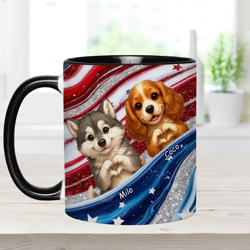 Paw And Patrotic - Personalized Dog Accent Mug
