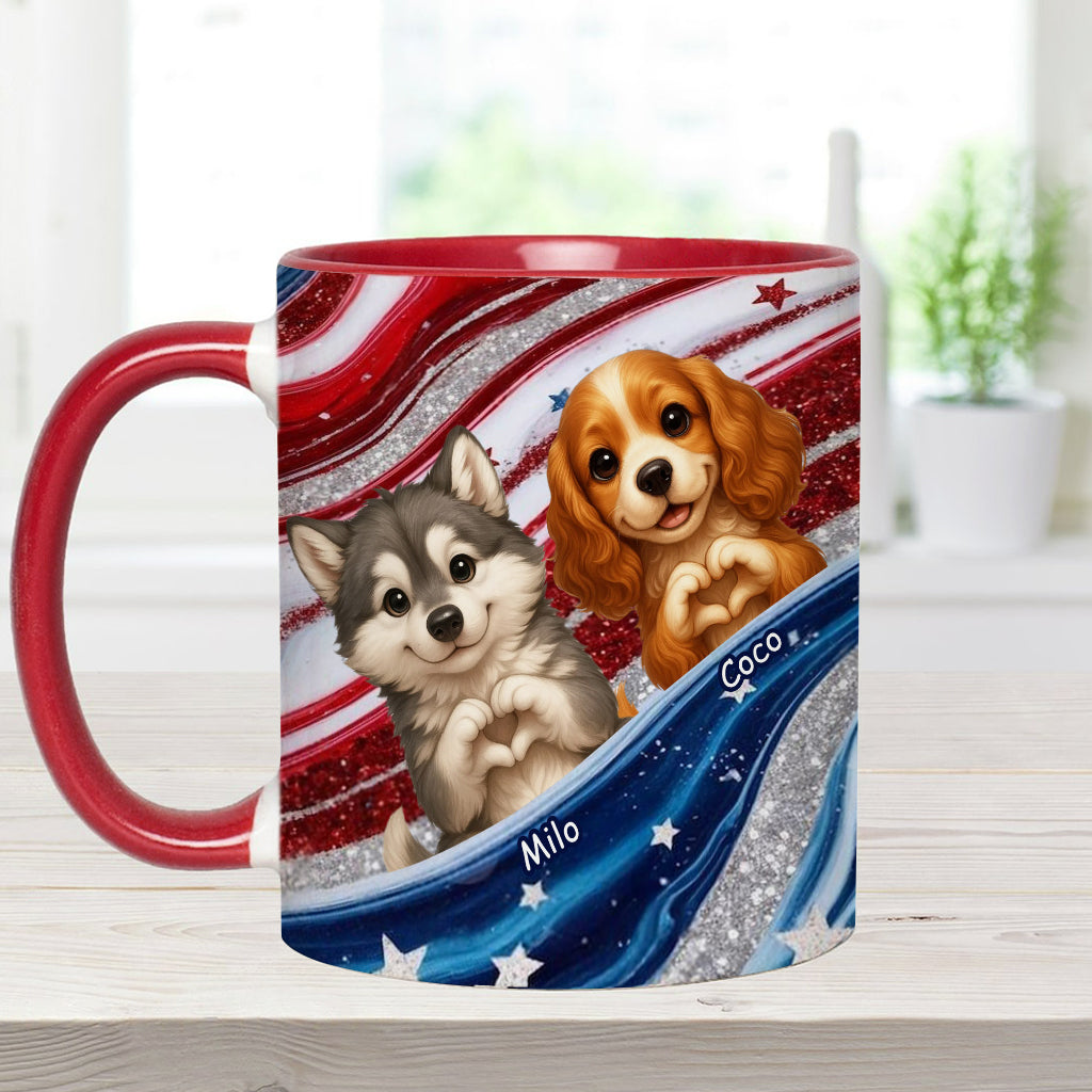 Paw And Patrotic - Personalized Dog Accent Mug