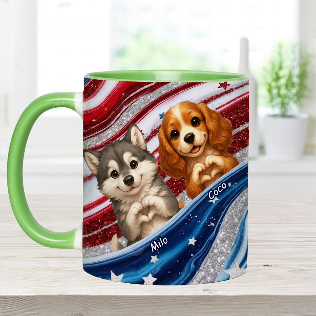 Paw And Patrotic - Personalized Dog Accent Mug
