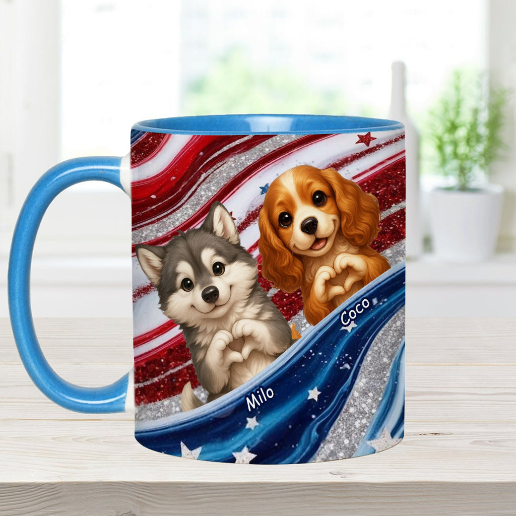 Paw And Patrotic - Personalized Dog Accent Mug