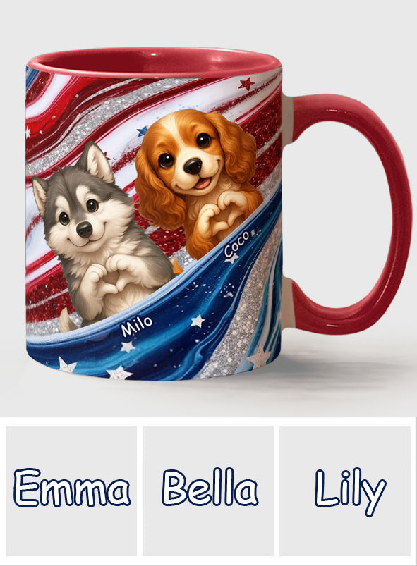 Paw And Patrotic - Personalized Dog Accent Mug