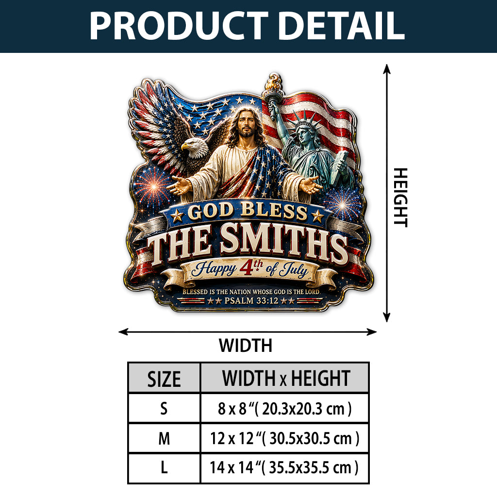 One Nation Under God, 4th Of July - Personalized Christian 3D Printed Cut Metal Sign