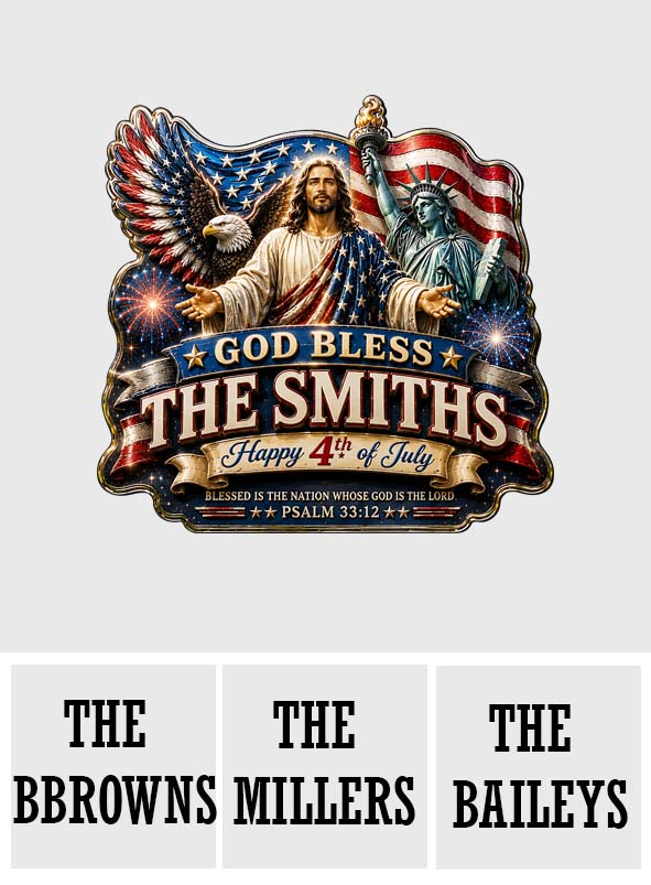 One Nation Under God, 4th Of July - Personalized Christian 3D Printed Cut Metal Sign