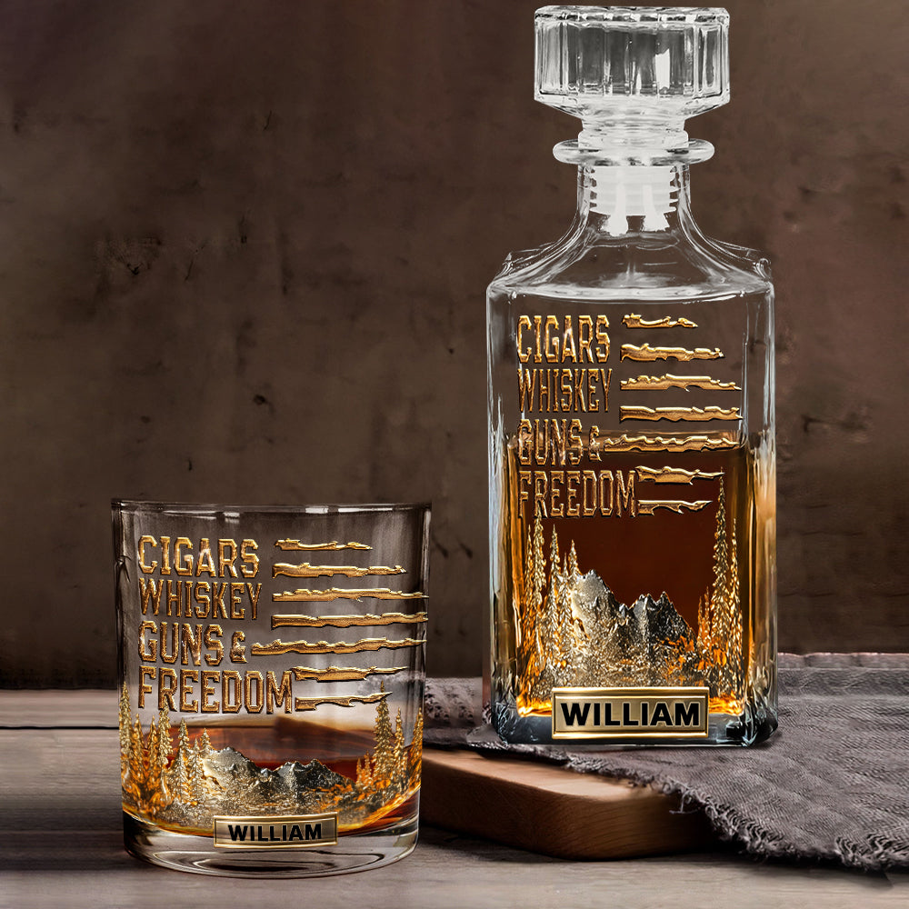 Gift For Bourbon/ Whiskey Lovers, Gift For Him - Personalized Whisky Whiskey Glass
