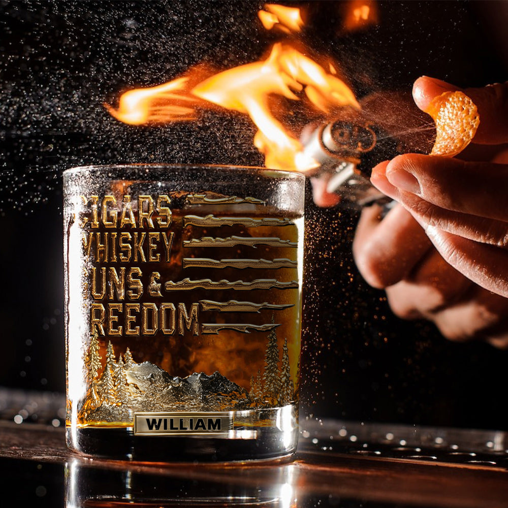 Gift For Bourbon/ Whiskey Lovers, Gift For Him - Personalized Whisky Whiskey Glass