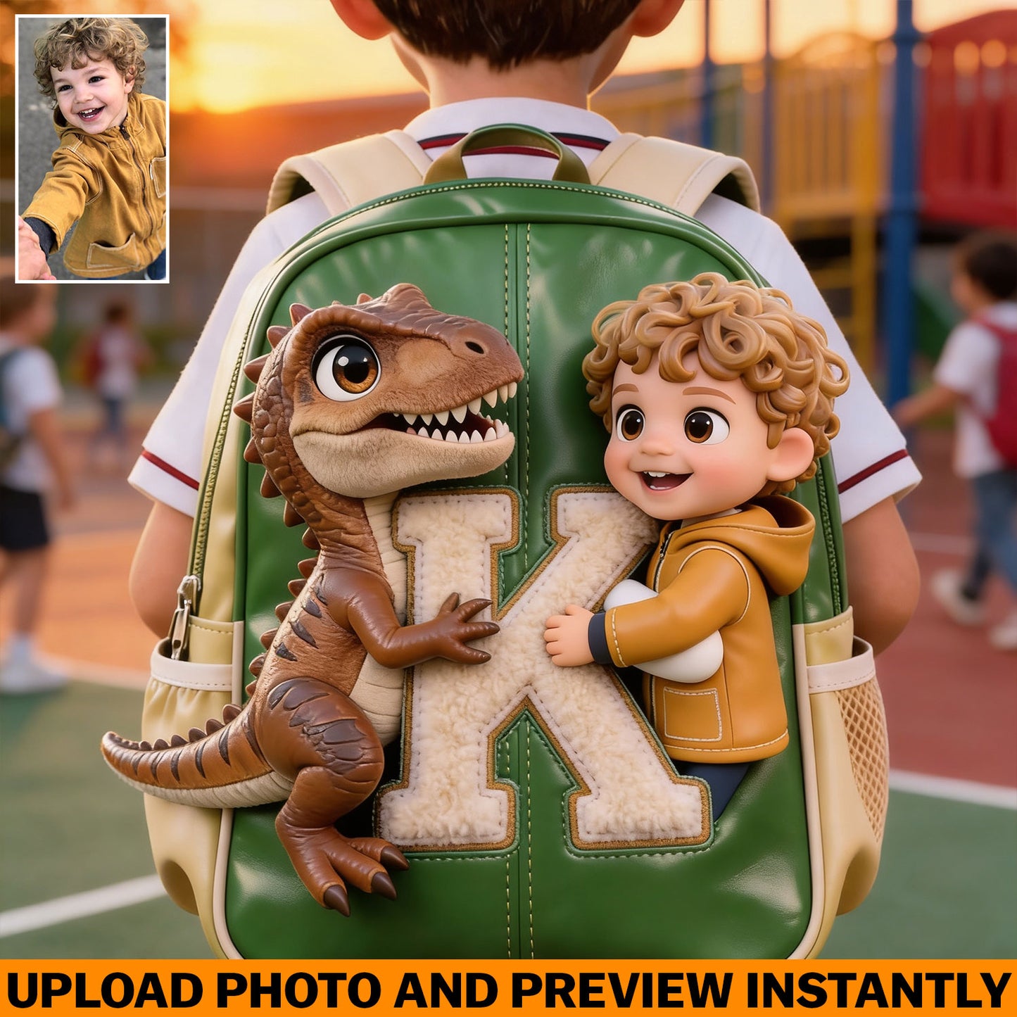 Hello Summer - Personalized Kid Changeable Leather Patch Backpack