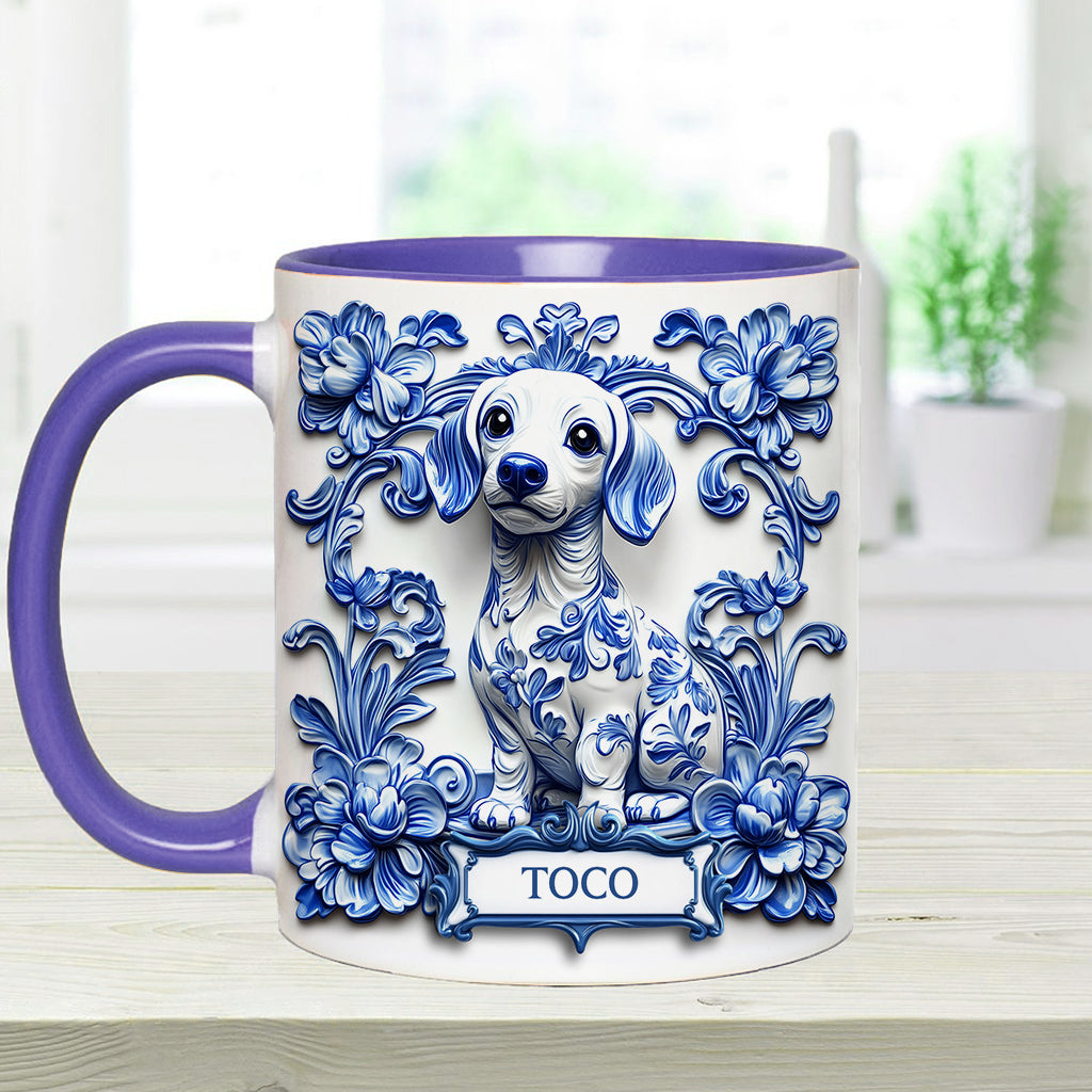 Porcelain Dachshund - Personalized Dog Accent Mug