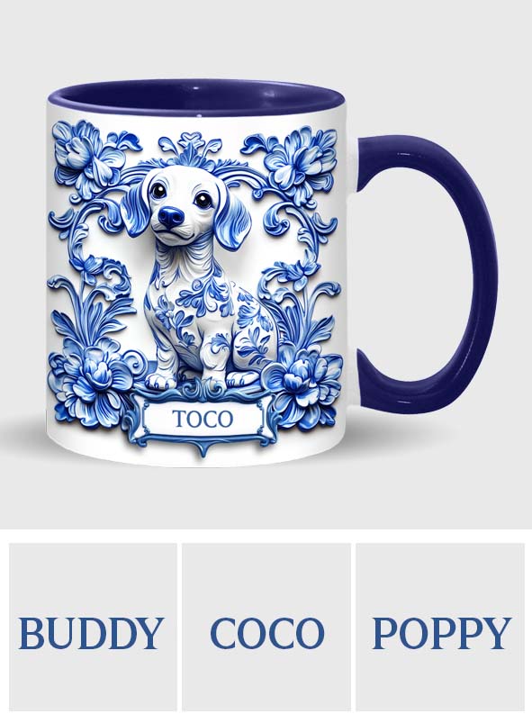 Porcelain Dachshund - Personalized Dog Accent Mug