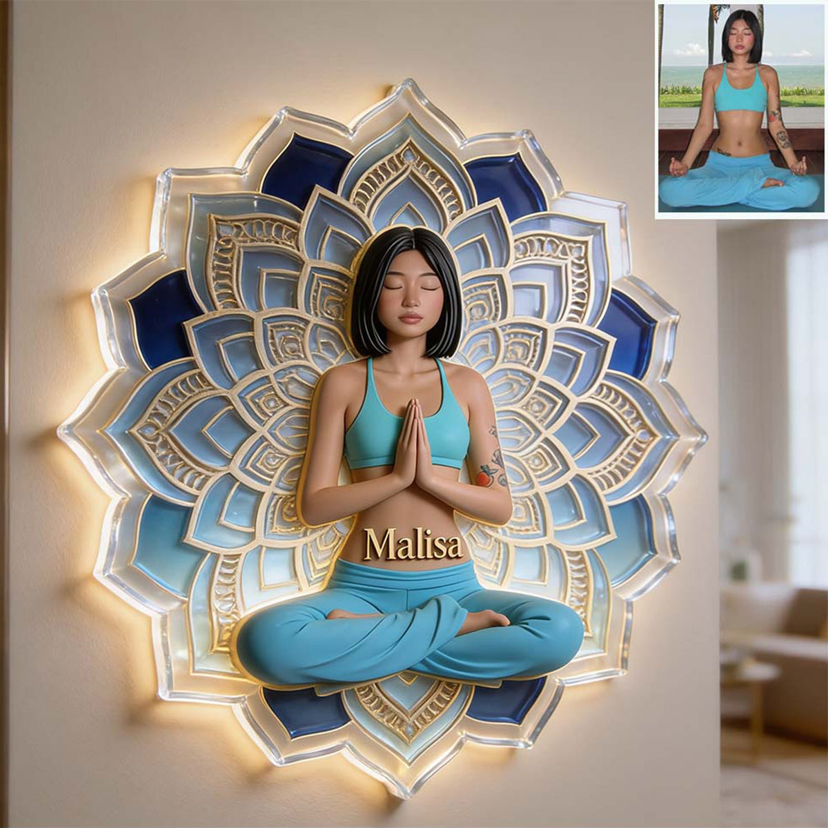 Just Breath - Personalized Yoga LED Light Acrylic Sign