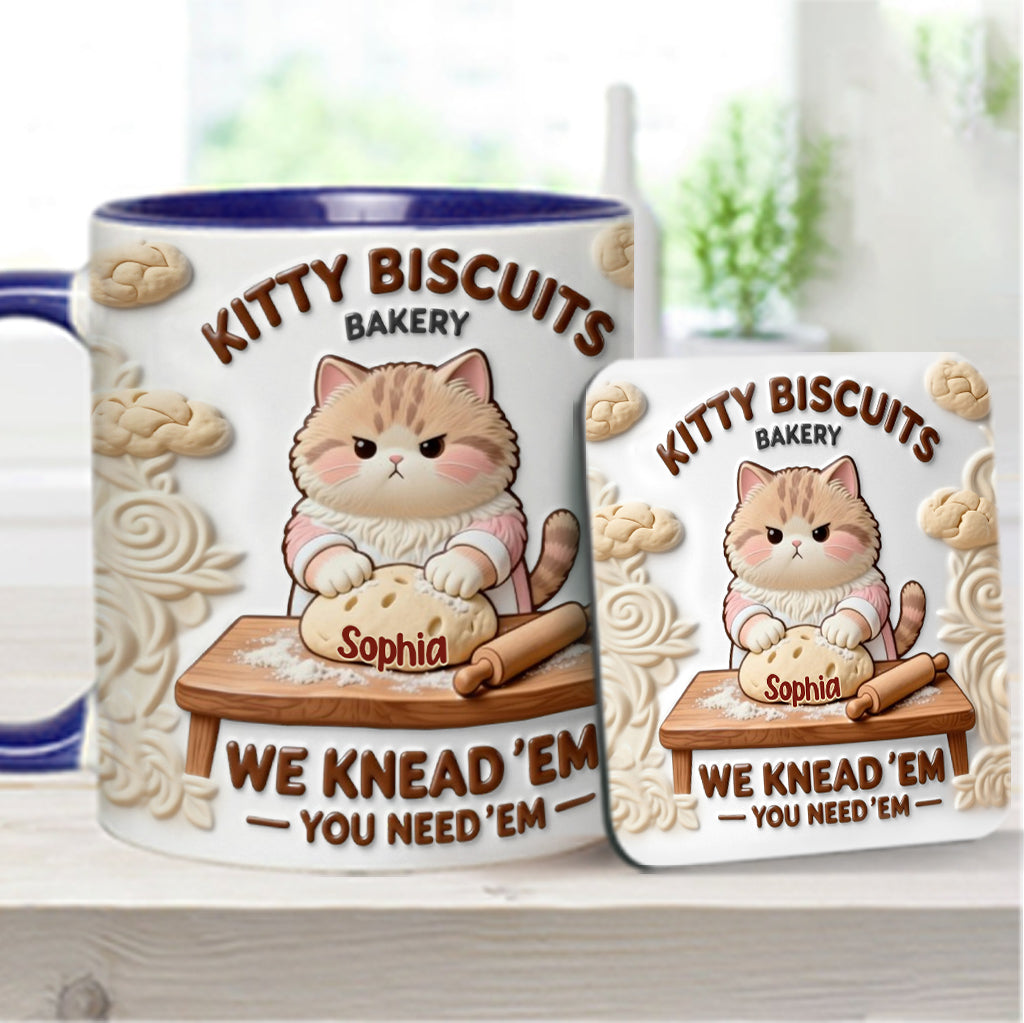 We Knead Em You Need Em - Personalized Baking Accent Mug & Coaster