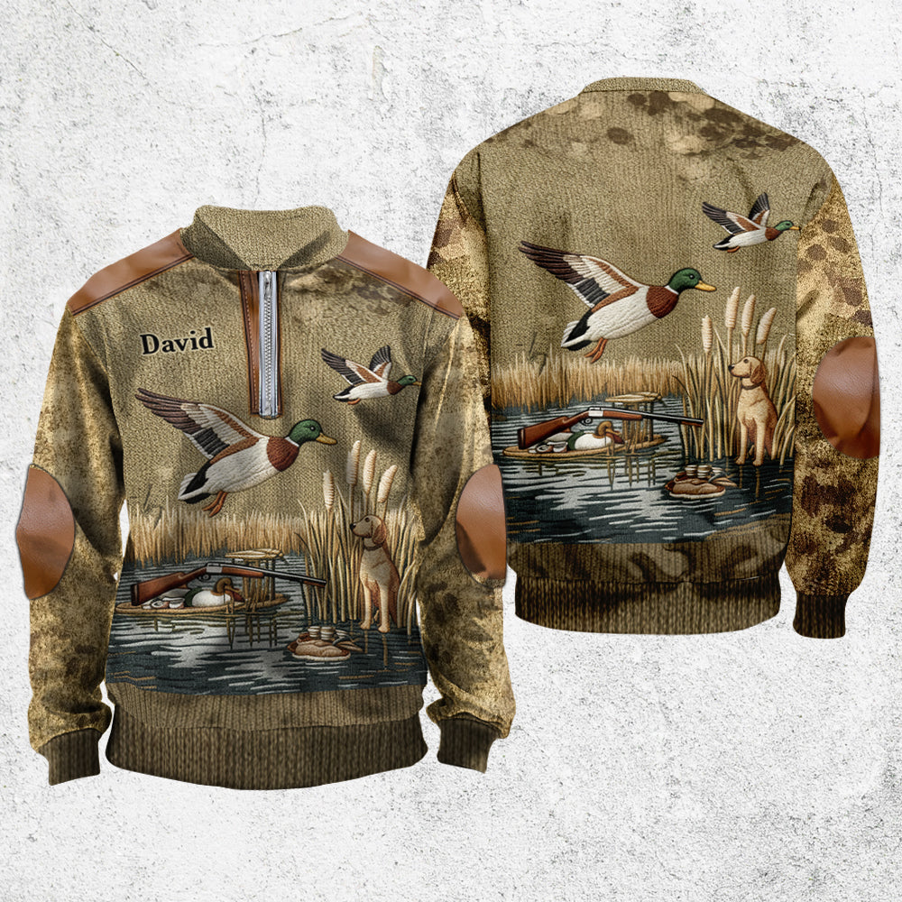 Duck Hunting Season - Personalized Hunting Men Zip-Up Sweatshirt