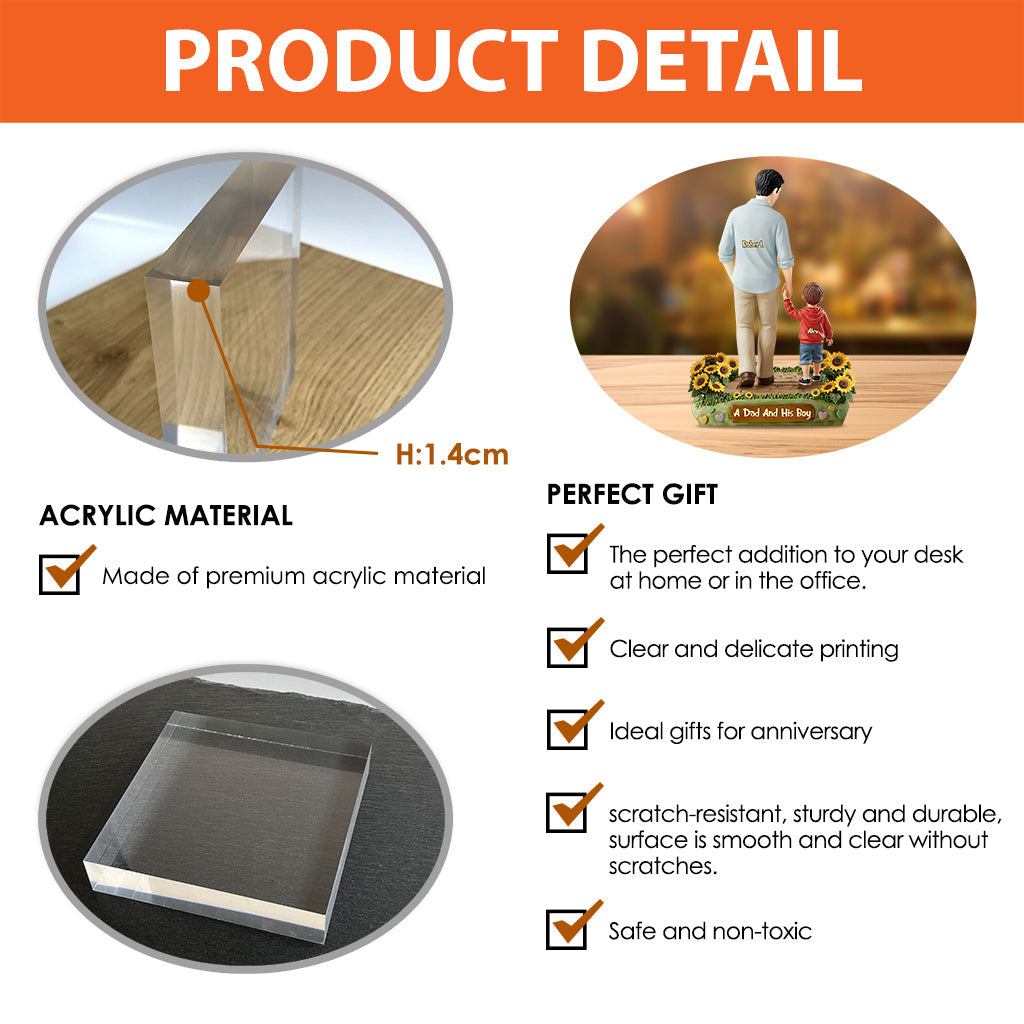 I Love You Dad - Personalized Father Custom Shaped Acrylic Plaque