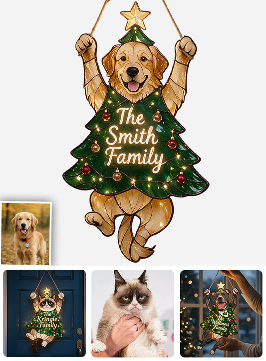 Merry Little Clinger - Personalized Dog LED Light Acrylic Sign