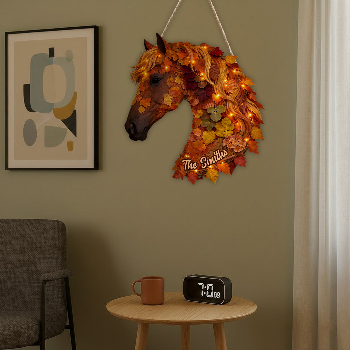 Hello Fall - Personalized Horse LED Light Acrylic Sign