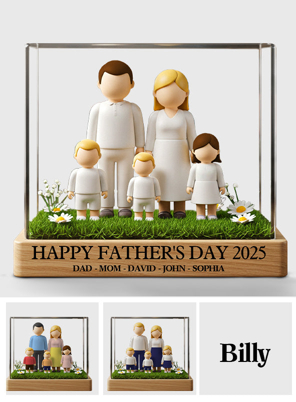 Happy Father's Day 2025 - Personalized Family Custom Shaped Acrylic Plaque