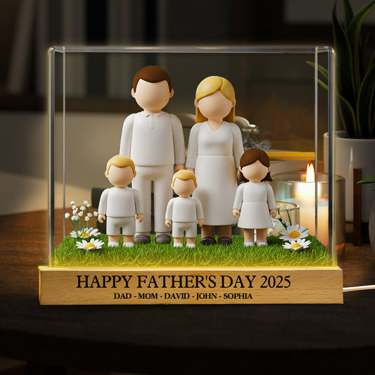 Happy Father's Day 2025 - Personalized Family Shaped Led Night Light