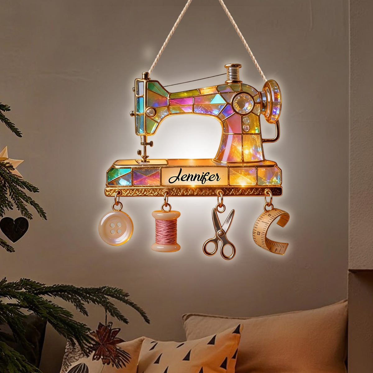 Colorful Sewing Machine - Personalized Sewing LED Light Acrylic Sign