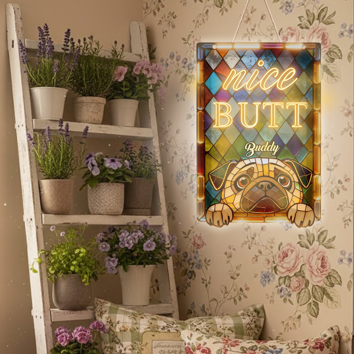 Curious Pet Nice Butt - Personalized Dog LED Light Acrylic Sign