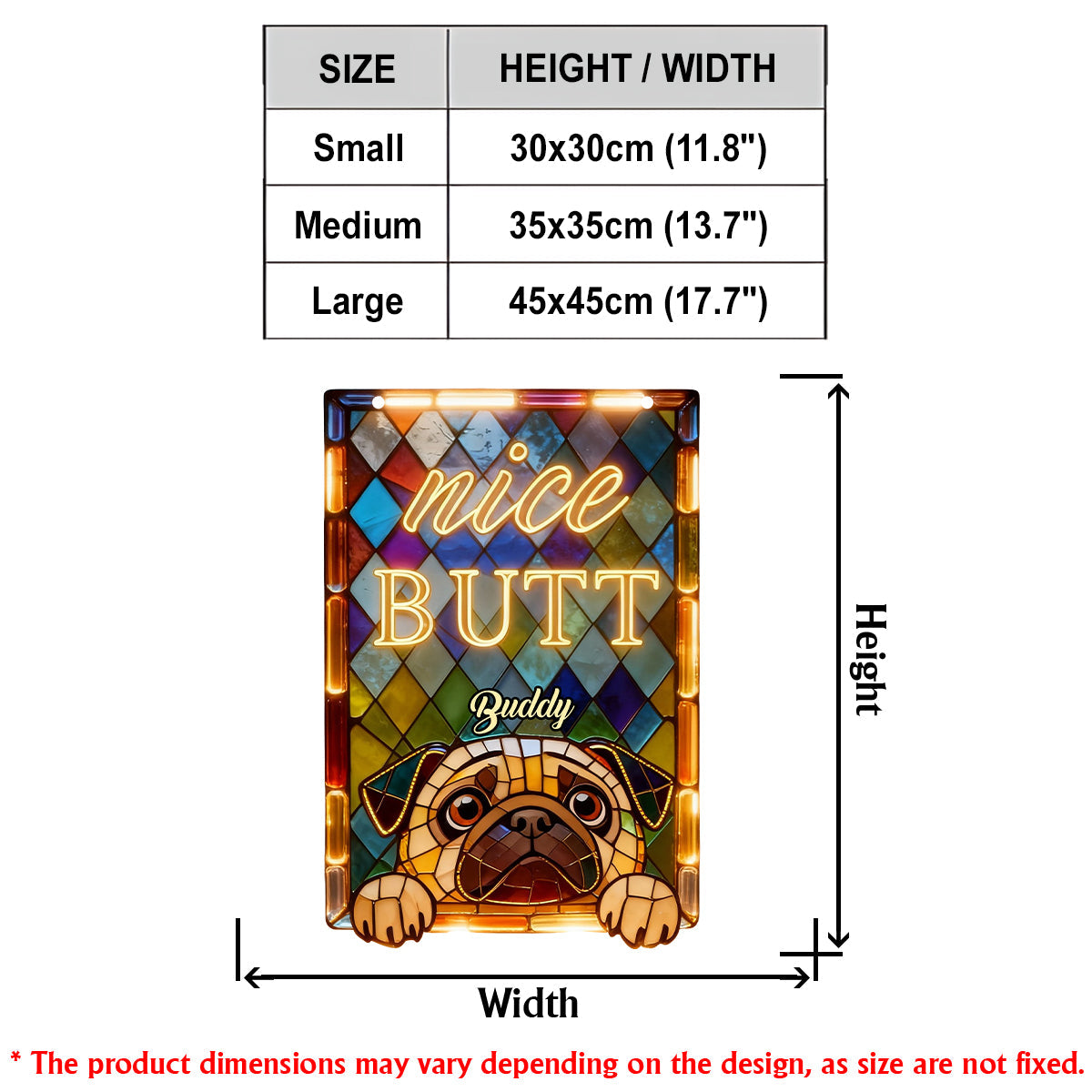 Curious Pet Nice Butt - Personalized Dog LED Light Acrylic Sign