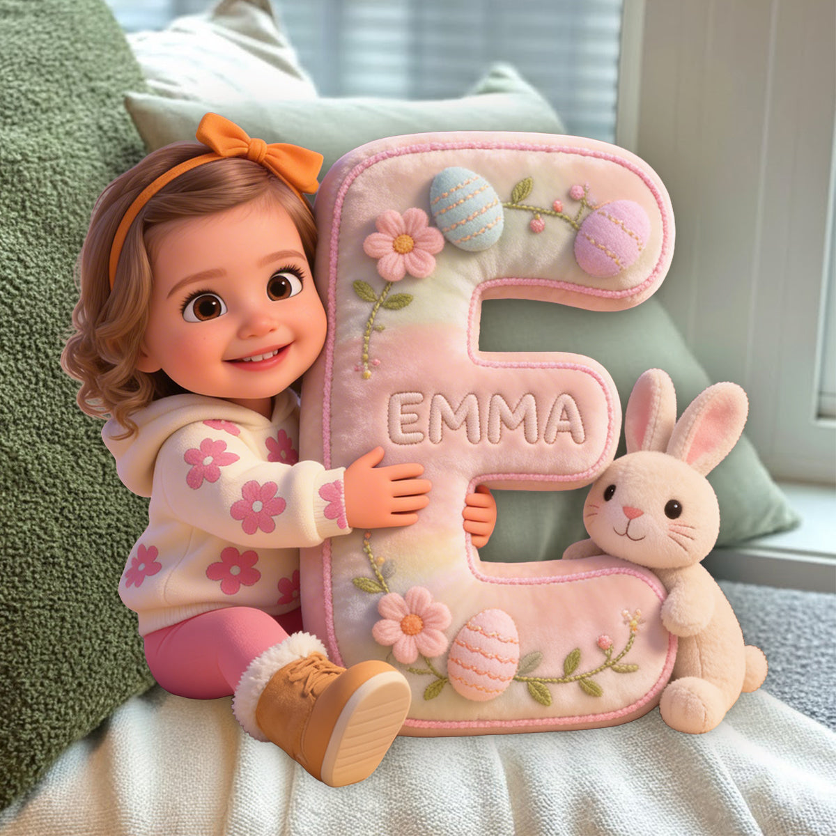 Custom Any Photo Best Easter Gift - Personalized Kid Premium Faux Fur Pillow