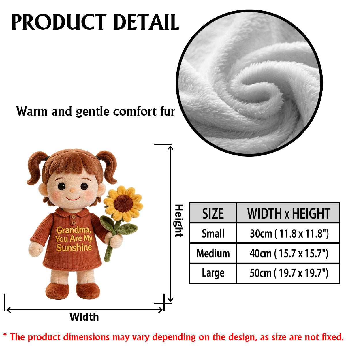 Growing with Grandma’s Love - Personalized Grandma Premium Faux Fur Pillow