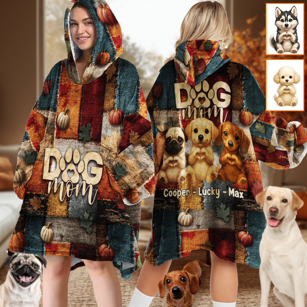 Dog Mom - Personalized Dog Blanket Hoodie
