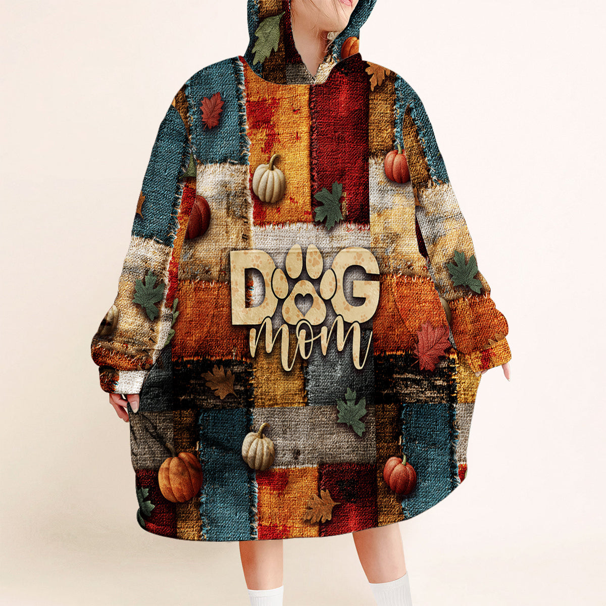 Dog Mom - Personalized Dog Blanket Hoodie