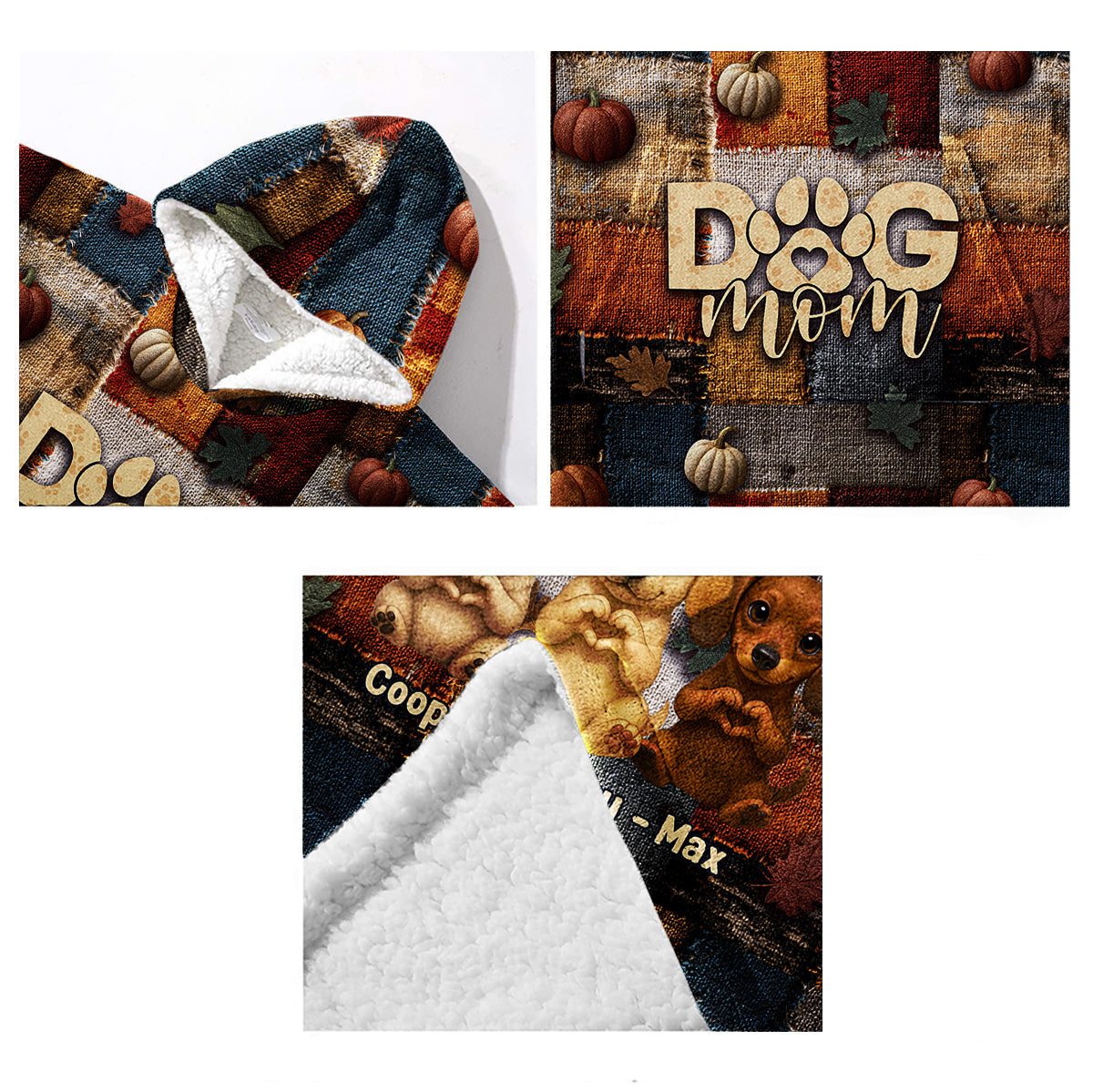 Dog Mom - Personalized Dog Blanket Hoodie