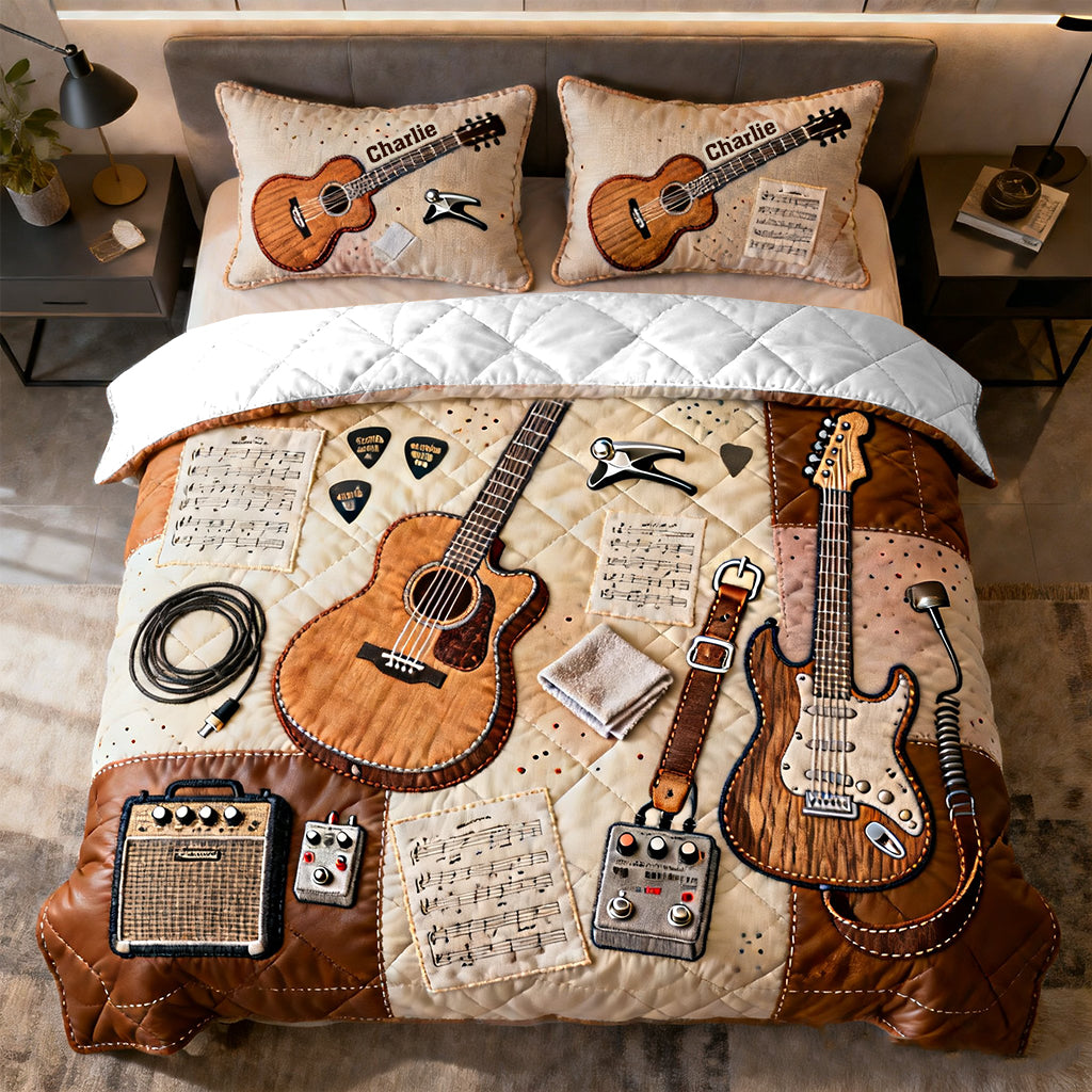 Guitarist - Personalized Guitar Quilt Set