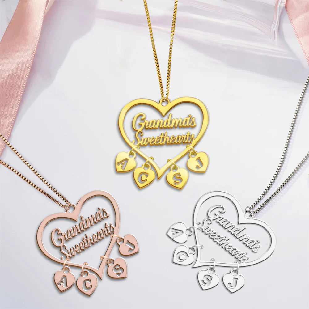 Grandma's Sweethearts - Personalized Grandma Necklace with Charms