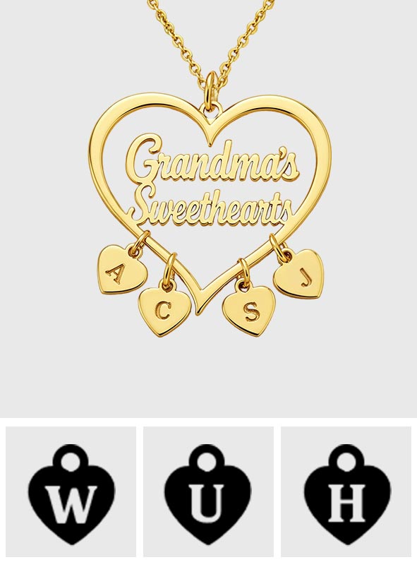 Grandma's Sweethearts - Personalized Grandma Necklace with Charms
