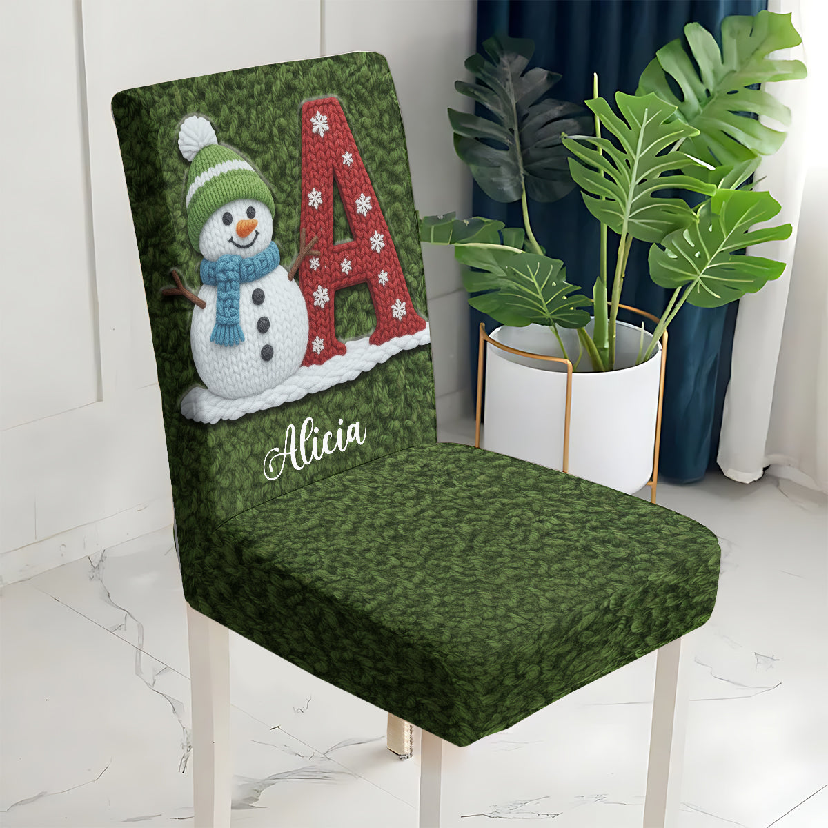 Snowman Alphabet - Personalized Family Chair Cover Set