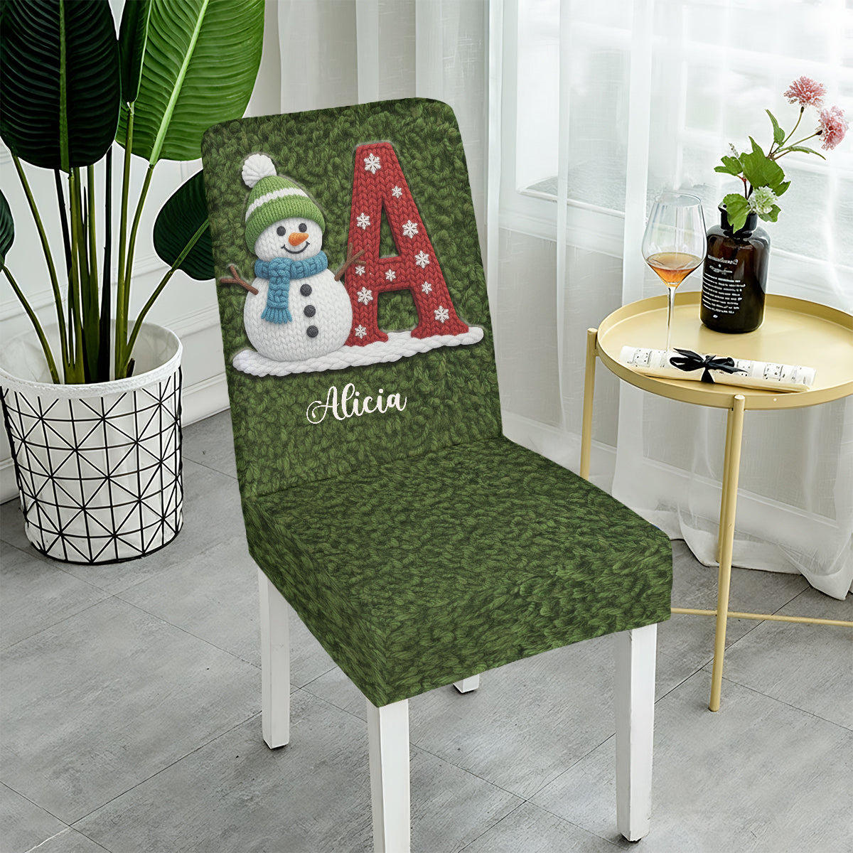 Snowman Alphabet - Personalized Family Chair Cover Set
