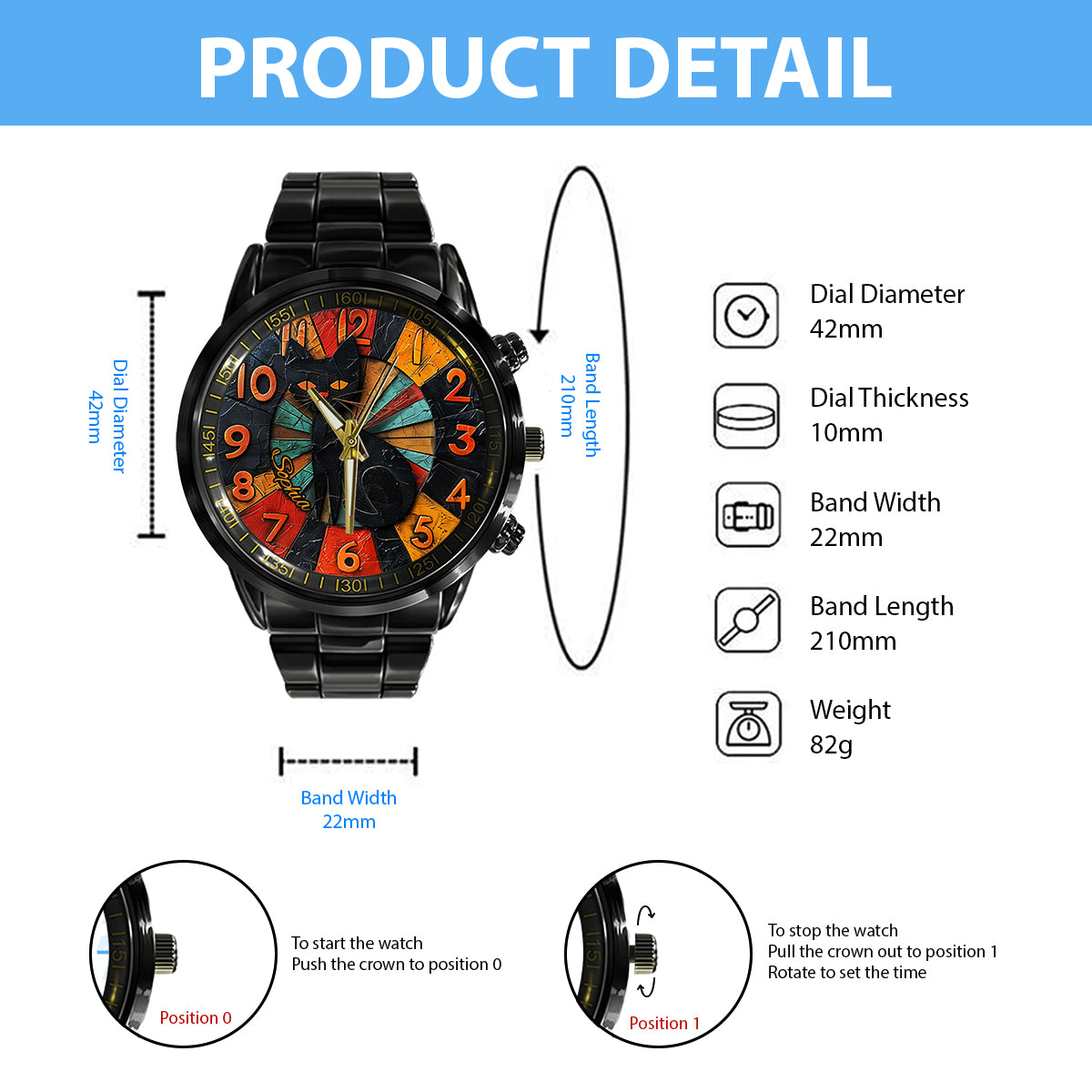 Black Cat - Personalized Black Cat Hand Watch