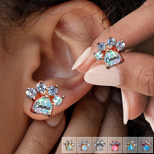 Dog Paw Jewellery - Personalized Dog Stud Earrings