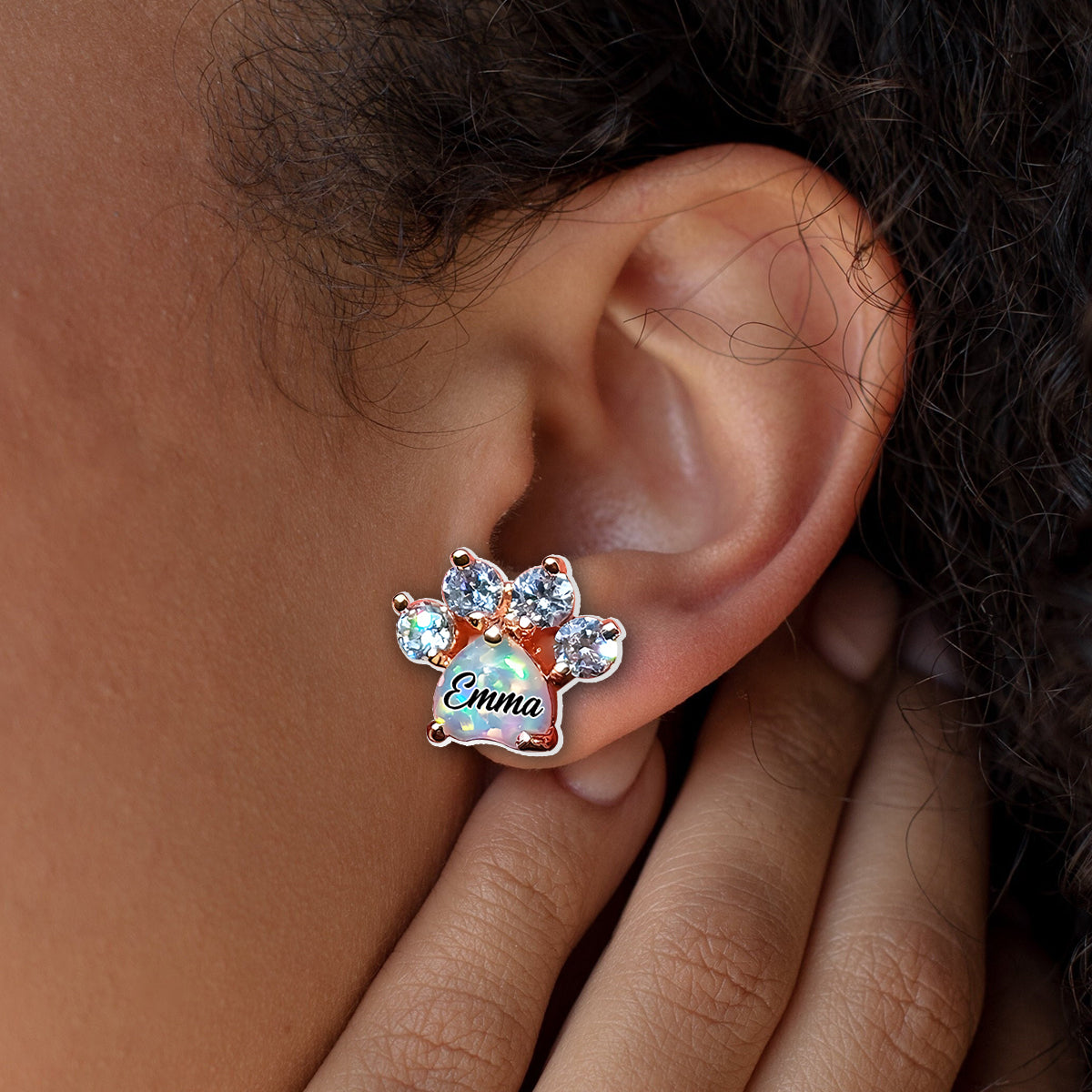 Dog Paw Jewellery - Personalized Dog Stud Earrings