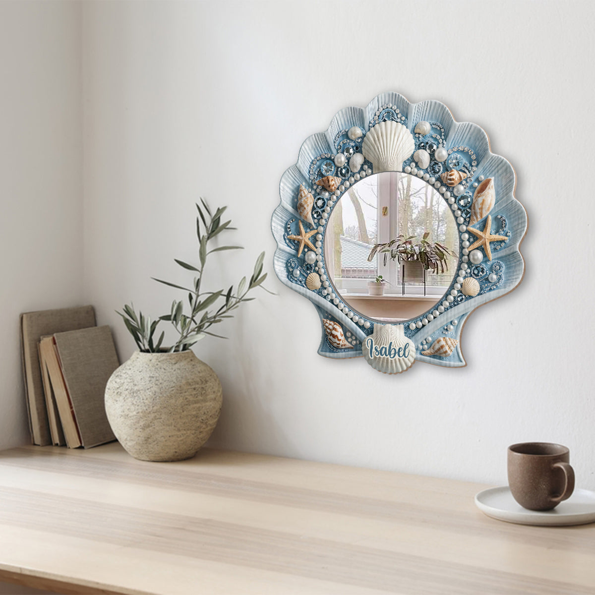 Beautiful Seashell - Personalized Sea Lover Wall Hanging Mirror